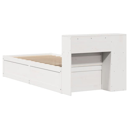 Bedframe zonder matras massief grenenhout wit 75x190 cm