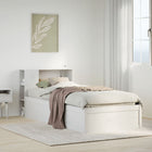 Bed frame without mattress solid pine white 75x190 cm