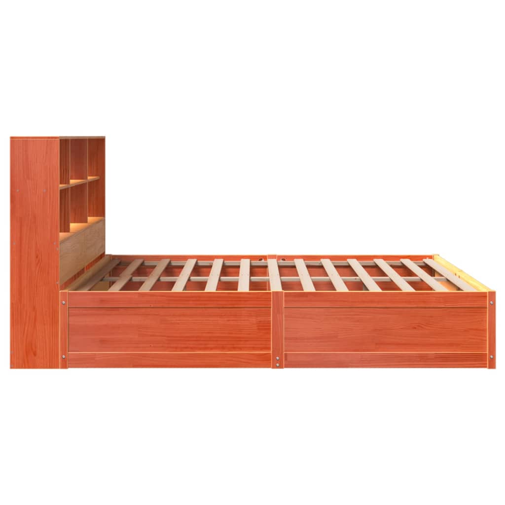 Bedframe zonder matras massief grenenhout wasbruin 200x200 cm