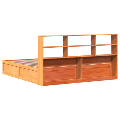 Bedframe zonder matras massief grenenhout wasbruin 200x200 cm