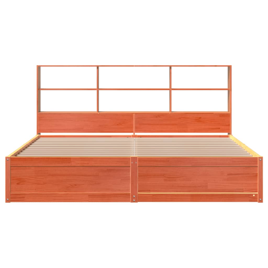 Bedframe zonder matras massief grenenhout wasbruin 180x200 cm