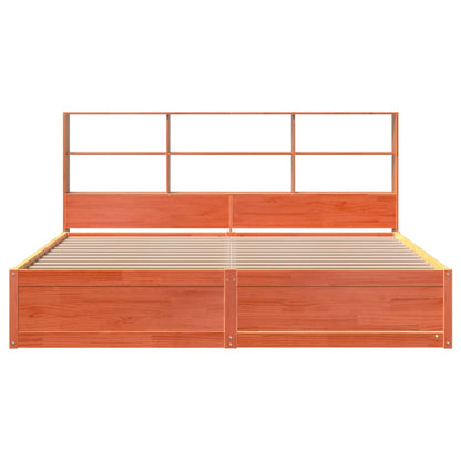 Bedframe zonder matras massief grenenhout wasbruin 180x200 cm