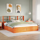 Bed frame without mattress solid pine wax brown 180x200 cm