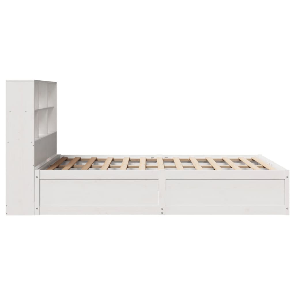 Bedframe zonder matras massief grenenhout wit 160x200 cm