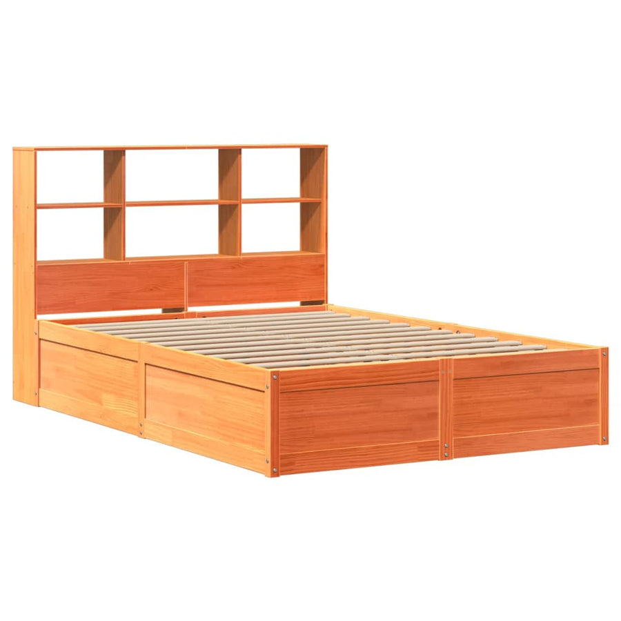 Bedframe zonder matras massief grenenhout wasbruin 160x200 cm