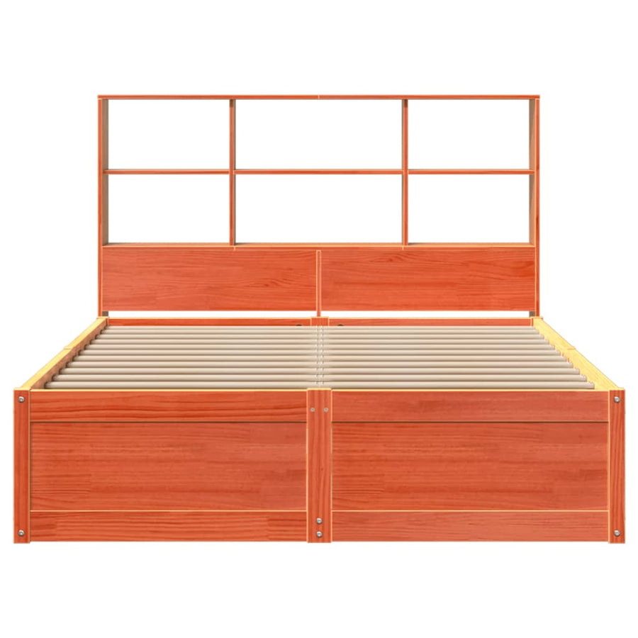 Bedframe zonder matras massief grenenhout wasbruin 160x200 cm