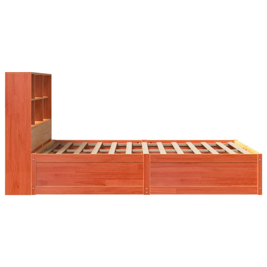 Bedframe zonder matras massief grenenhout wasbruin 160x200 cm
