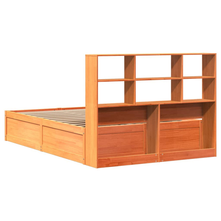 Bedframe zonder matras massief grenenhout wasbruin 160x200 cm