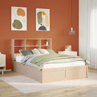 Bed Frame without Mattress Solid Pine Wood 150x200 cm
