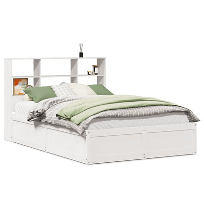 Bedframe zonder matras massief grenenhout wit 140x200 cm