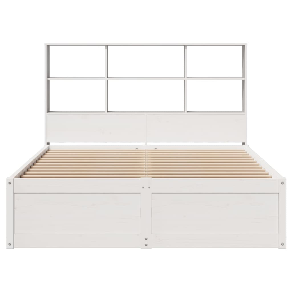 Bedframe zonder matras massief grenenhout wit 140x200 cm
