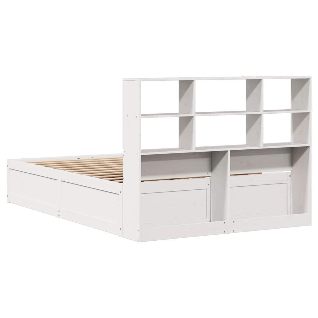 Bedframe zonder matras massief grenenhout wit 140x200 cm