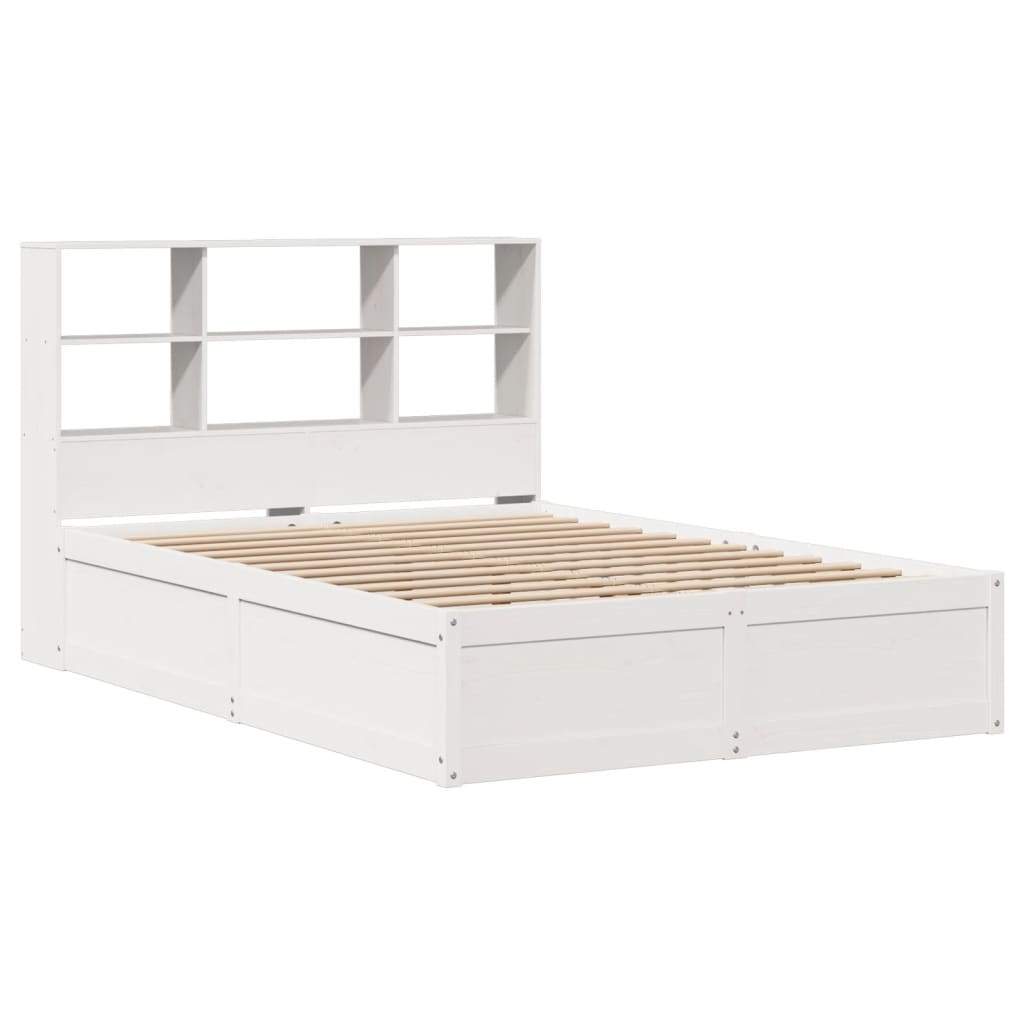 Bedframe zonder matras massief grenenhout wit 140x190 cm