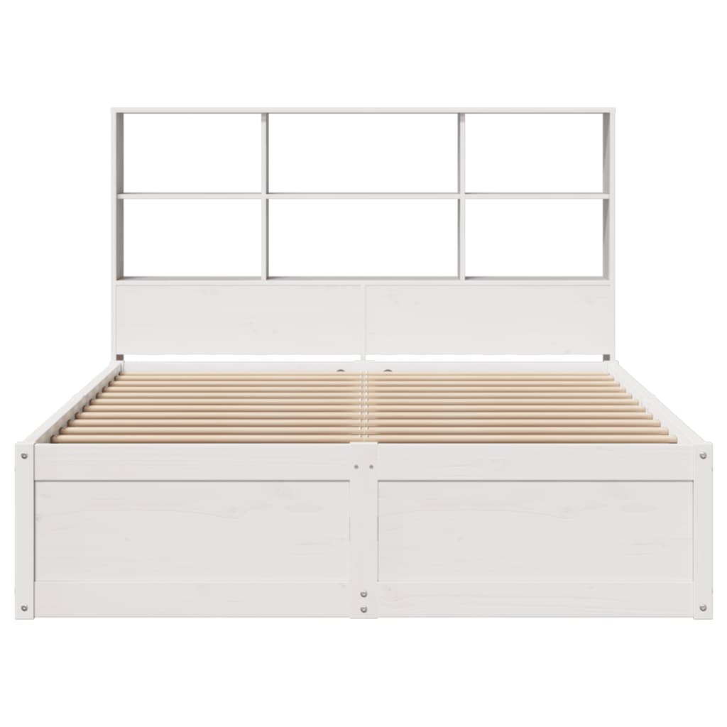 Bedframe zonder matras massief grenenhout wit 140x190 cm