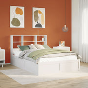 Bedframe massief grenenhout wit 140x190 cm