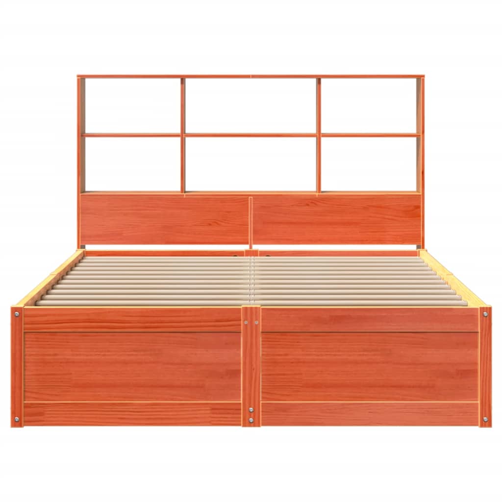 Bed met matras massief grenenhout wasbruin 140x190 cm
