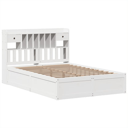Bedframe zonder matras massief grenenhout wit 160x200 cm