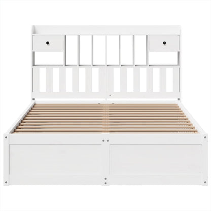 Bedframe zonder matras massief grenenhout wit 160x200 cm