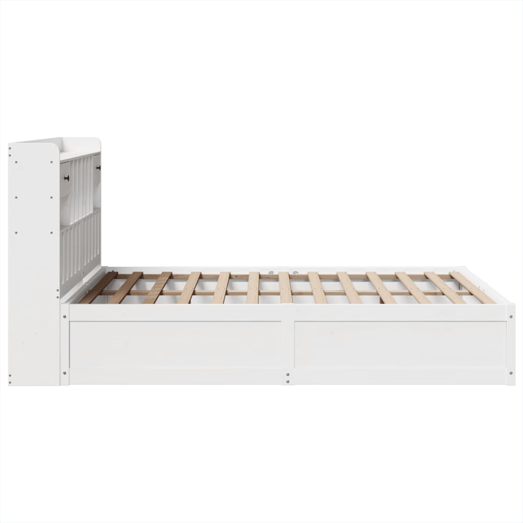 Bedframe zonder matras massief grenenhout wit 160x200 cm