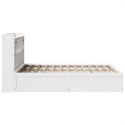 Bedframe zonder matras massief grenenhout wit 150x200 cm