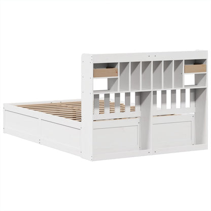 Bedframe zonder matras massief grenenhout wit 150x200 cm