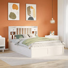 Bed frame without mattress solid pine wood white 150x200 cm