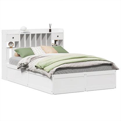 Bedframe zonder matras massief grenenhout wit 140x200 cm