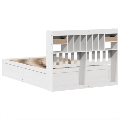 Bedframe zonder matras massief grenenhout wit 140x200 cm