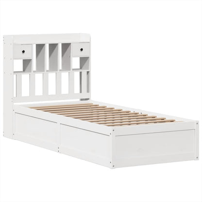 Bedframe zonder matras massief grenenhout wit 140x200 cm