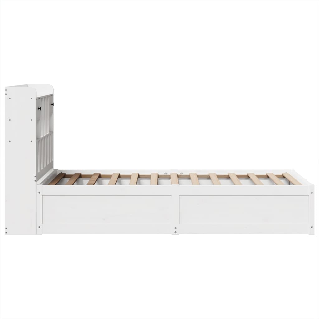 Bedframe zonder matras massief grenenhout wit 90x200 cm