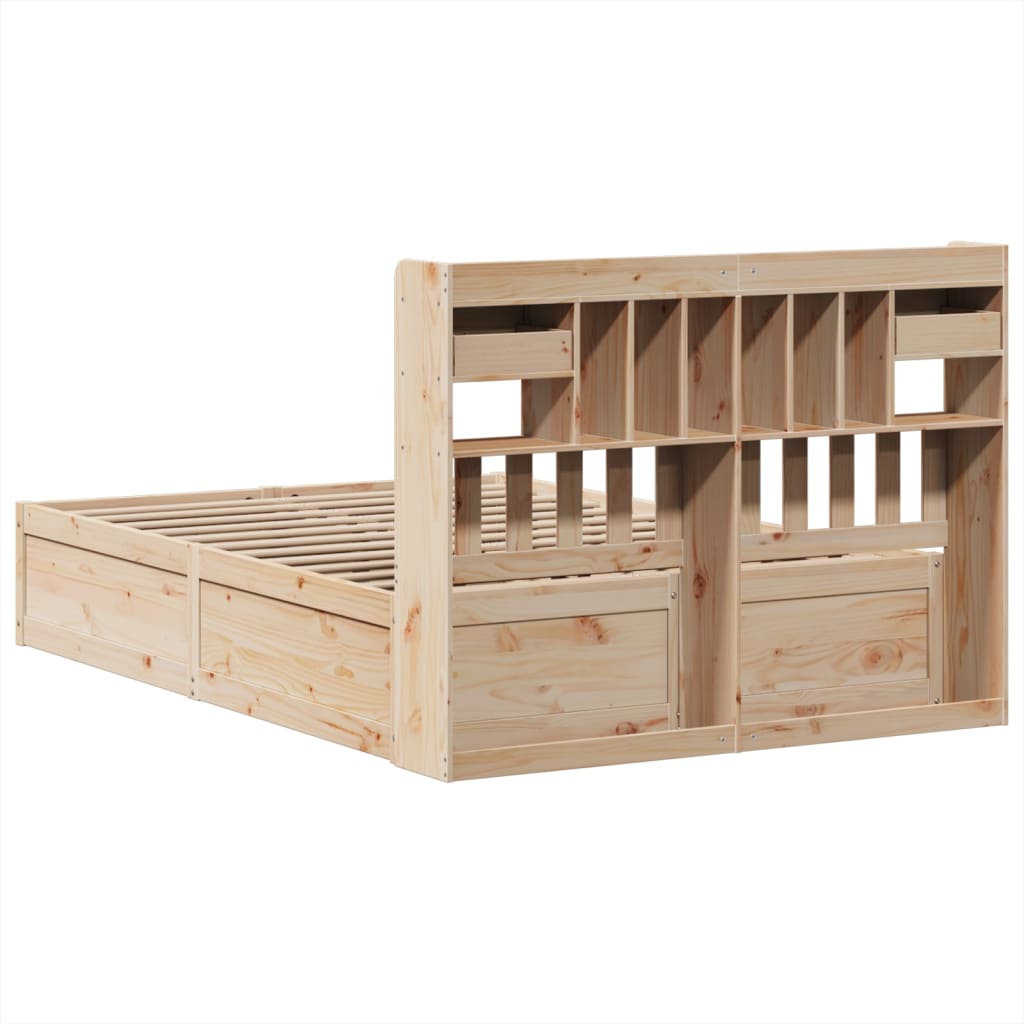 Bedframe zonder matras massief grenenhout 140x190 cm