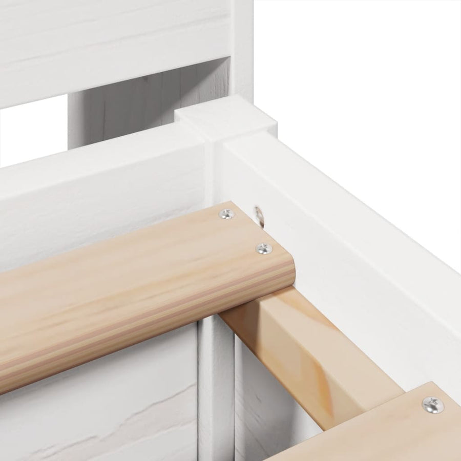 Bedframe zonder matras massief grenenhout wit 140x190 cm
