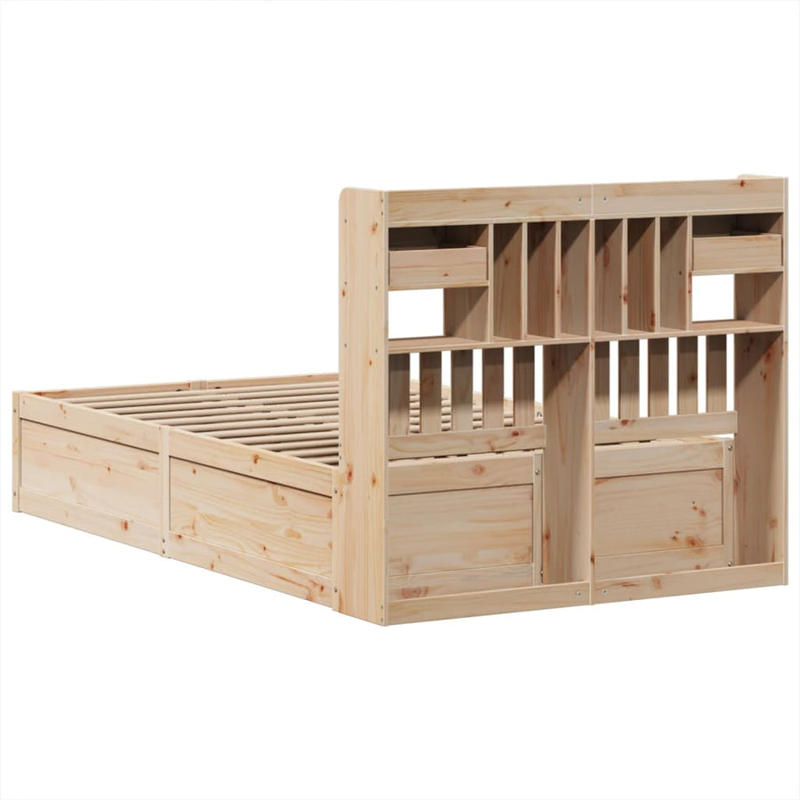 Bedframe zonder matras massief grenenhout 135x190 cm