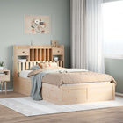 Bed frame without mattress solid pine wood 135x190 cm