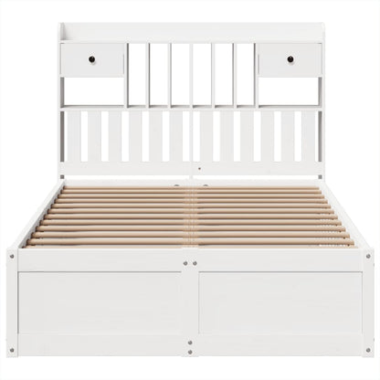 Bedframe zonder matras massief grenenhout wit 135x190 cm
