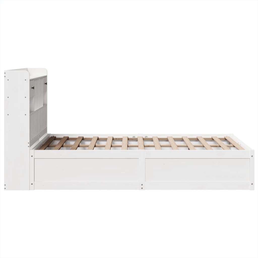 Bedframe zonder matras massief grenenhout wit 135x190 cm