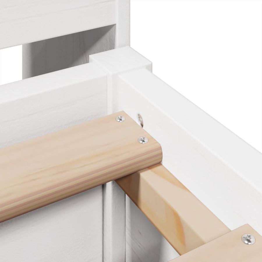 Bedframe zonder matras massief grenenhout wit 135x190 cm