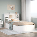 Bed frame without mattress solid pine wood white 135x190 cm