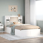 Bed frame without mattress solid pine wood white 135x190 cm