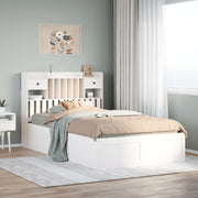 Bedframe massief grenenhout wit 135x190 cm