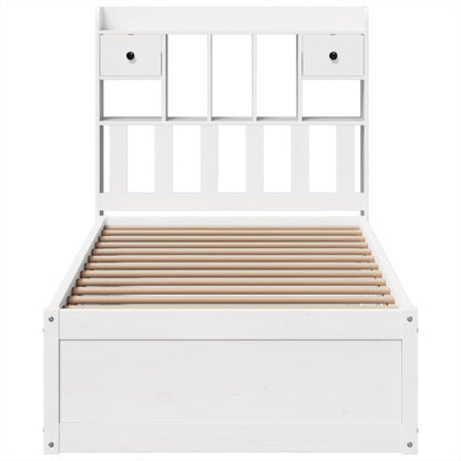 Bedframe zonder matras massief grenenhout wit 90x190 cm