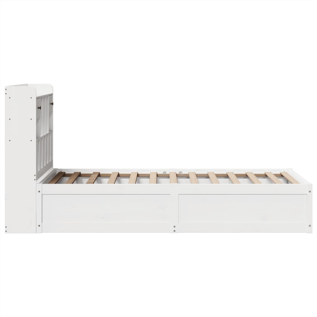 Bedframe zonder matras massief grenenhout wit 90x190 cm