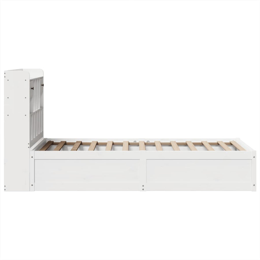 Bedframe zonder matras massief grenenhout wit 90x190 cm