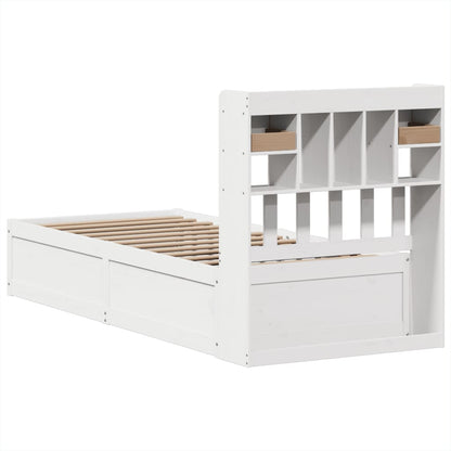 Bedframe zonder matras massief grenenhout wit 90x190 cm