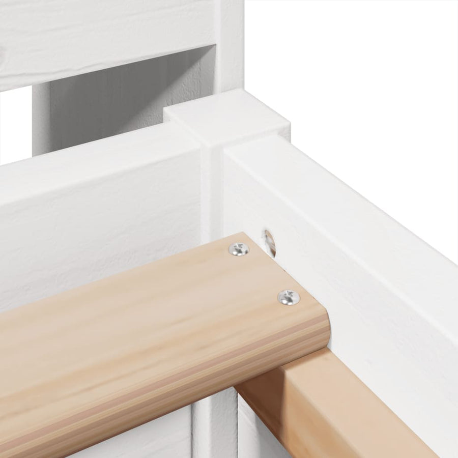 Bedframe zonder matras massief grenenhout wit 90x190 cm