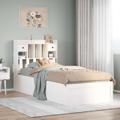 Bedframe zonder matras massief grenenhout wit 90x190 cm