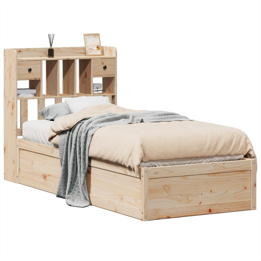 Bedframe zonder matras massief grenenhout 75x190 cm