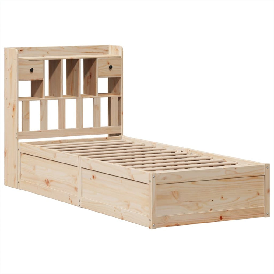 Bedframe zonder matras massief grenenhout 75x190 cm
