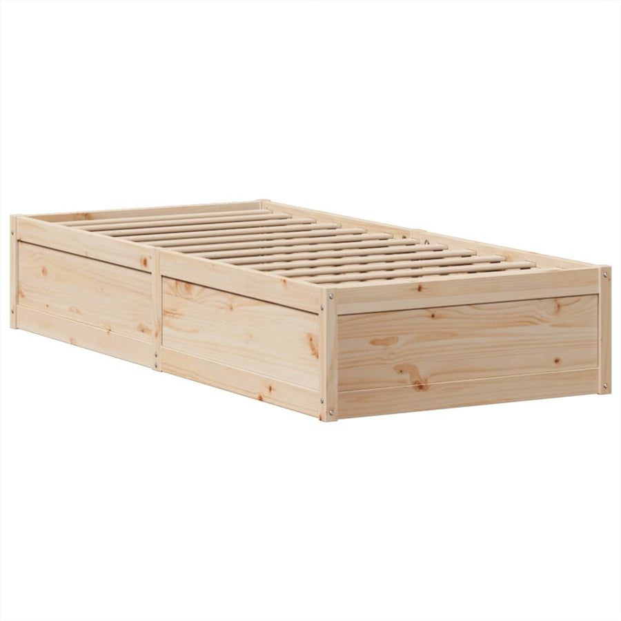 Bedframe zonder matras massief grenenhout 75x190 cm
