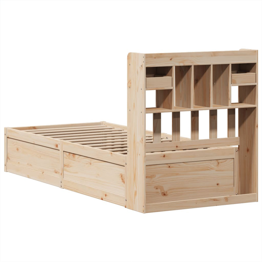 Bedframe zonder matras massief grenenhout 75x190 cm